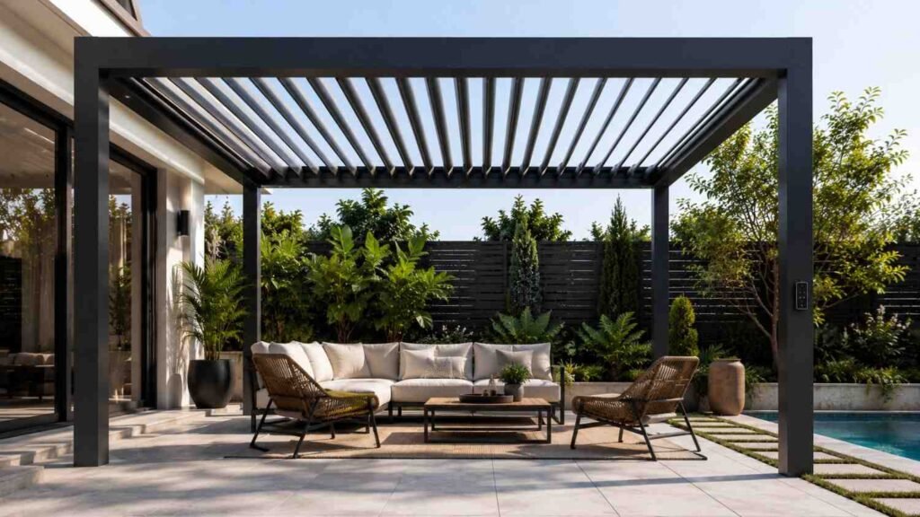 Louvered pergola