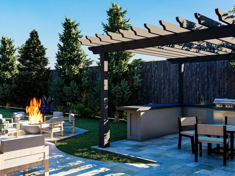 BBQ area pergola design Ajman