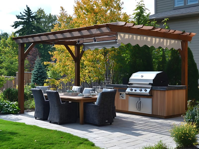 BBQ area pergola design Ajman